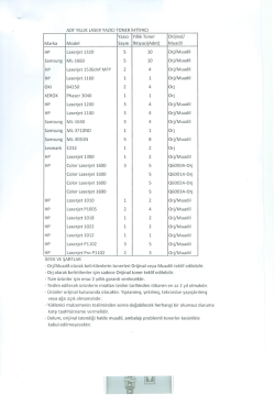 ADF YILLIK LASER YAchI TONER iHTiYAcI Yazıcı Yıllık