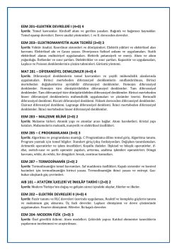 2. Sınıf Ders İ&ccedil;erikleri (PDF) - Elektrik