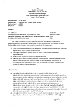 Haziran 2014 - Van Halk Sağlığı M&uuml;d&uuml;rl&uuml;ğ&uuml;