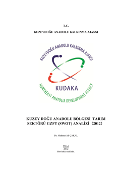 kuzey doğu anadolu b&ouml;lgesi tarım sekt&ouml;r&uuml; gzft (swot