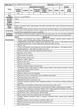 DERS ADI: HUK305_MEDENİ USUL HUKUKU B&Ouml;L&Uuml;M&Uuml;: Hukuk