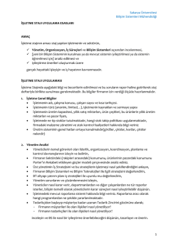 BSM İşletme Stajı Uygulama Esasları