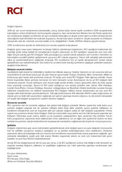 Değerli Üyemiz, 2015 yılı için ücret incelememizi