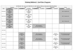2014-2015 G&uuml;z D&ouml;nemi Psikoloji B&ouml;l&uuml;m&uuml; Ders Programı