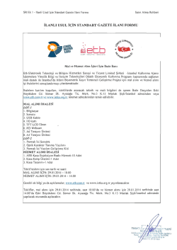 İLANLI USUL İ&Ccedil;İN sTANDART GAZETE iLANI FORMU