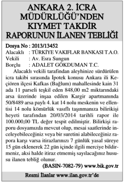 ankara 2.icra - İl Gazetesi