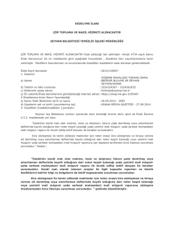 düzeltme ilanı çöp toplama ve nakil hizmeti alınacaktır seyhan