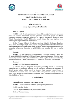 G&ouml;n&uuml;ll&uuml; İtfaiye Y&ouml;nergesi - Eskişehir B&uuml;y&uuml;kşehir Belediyesi