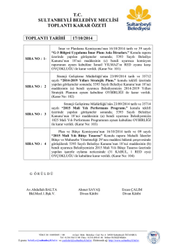 tc sultanbeyli belediye meclisi toplantı karar &ouml;zeti