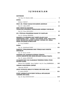 Sayfa 7 ve 8 &ndash; İ&ccedil;indekiler