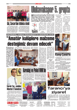 SAYFA 15 &Ccedil;orum Belediyespor Kul&uuml;p Başkanı Zeki