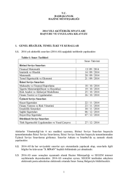 2014 yılı Akt&uuml;erlik Sınavları Başvuru ve Uygulama Kılavuzu