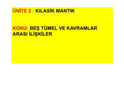 beş t&uuml;mel ve kavramlar arası ilişkiler
