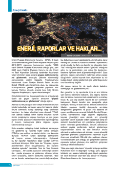 ENERJİ, RAPORLAR VE HAKLAR