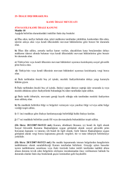 İhale Dışı Bırakılma