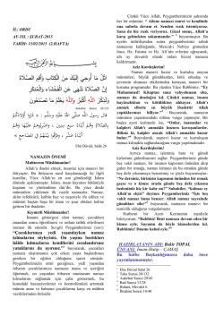 Namazın &Ouml;nemi