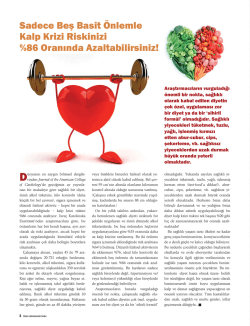 Sadece Beş Basit &Ouml;nlemle Kalp Krizi Riskinizi %86 Oranında