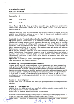 ToPLu İş sözLEşMEsİ TOPLANTI TUTANAĞI - Tez-Koop