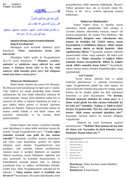 namazda devamlı olmak ve namazı korumak