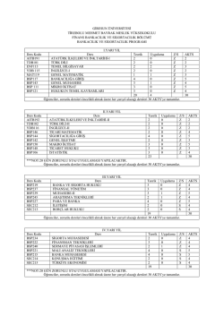 Ders Planı - Tirebolu Mehmet Bayrak Meslek Y&uuml;ksekokulu