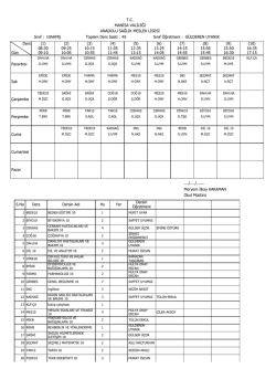 Sınıf Ders Programları (10 Şubat 2014 tarihinden ge&ccedil;erli)