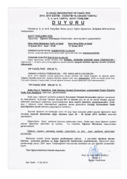 2013-2014 Eğitim-Öğretim Yılı Bahar Yarıyılı 2.,4. ve6. Yarıyıl Kayıt