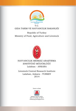 T.C. GIDA TARIM VE HAYVANCILIK BAKANLIĞI Republic of Turkey
