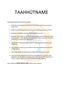Taahutname - bos - Kadın Dostu Kentler