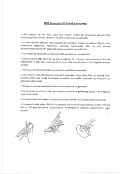 1, DNA izolasyon kiti kan, doku, vUcut srvrsl, srirrintLi ve BOS gibi