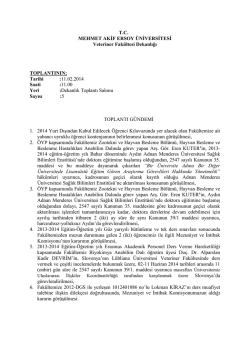 2014-05 nolu toplantı - Veteriner Fak&uuml;ltesi
