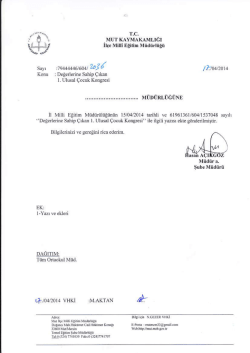 İl&ccedil;e Milli Eğitim M&uuml;d&uuml;rl&uuml;ğ&uuml; Yazısı