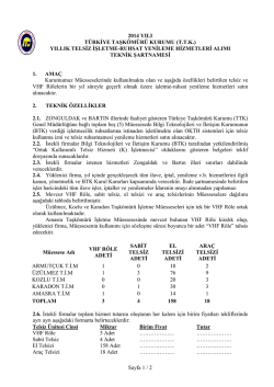 Teknik Şartname Telsiz - Türkiye Taşkömürü Kurumu