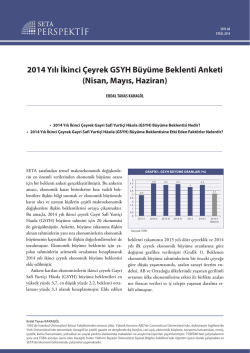 2014 Yılı İkinci &Ccedil;eyrek GSYH B&uuml;y&uuml;me Beklenti Anketi (Nisan