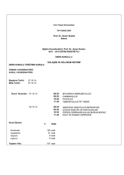 2. Kurul Ders Programı - İstanbul Yeni Y&uuml;zyıl &Uuml;niversitesi