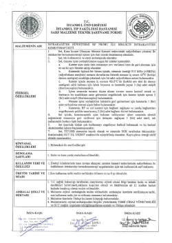 Teknik Şartname - İstanbul &Uuml;niversitesi