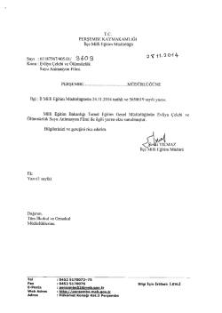 Tüm İlkokul ve Ortaokul Müdürlüklerine