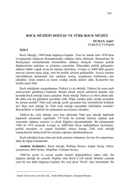 ROCK MÜZİĞİN DOĞUŞU VE TÜRK ROCK MÜZİĞİ