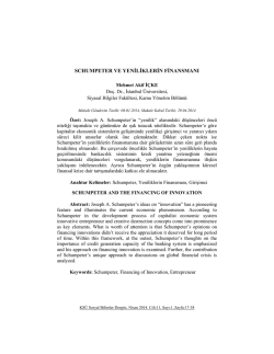 Schumpeter Ve Yeniliklerin Finansmanı