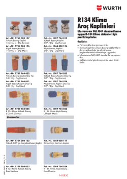 R134 Klima Ara&ccedil; Kaplinleri