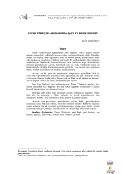 Tatar T&uuml;rk&ccedil;esi Ağızlarında Şart ve Dilek Kipleri