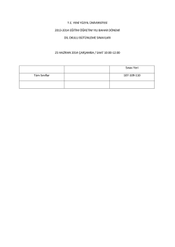 tc yeni y&uuml;zyıl &uuml;niversitesi 2013-2014 eğitim &ouml;ğretim yılı bahar