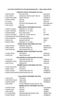 14.04.2014 pazartesi yaz stajları başvuruları 2. grup kabul listesi 1