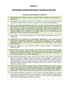 RoHS 2 EKONOMİK OPERAT&Ouml;RLERİN Y&Uuml;K&Uuml;ML&Uuml;L&Uuml;KLERİ