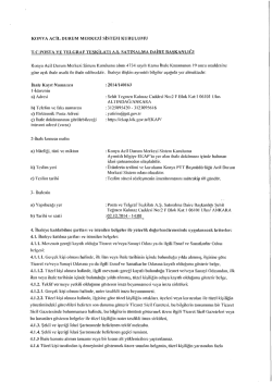 KONYA ACİL DURUM MERKEZİ SİSTEM KURULUMU TCPOSTA