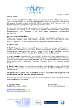 3 Yaş Tanışma G&uuml;n&uuml; Mektubu