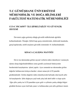 ŞİFRELİ KİLİT VE G&Uuml;VENLİK SİSTEMi
