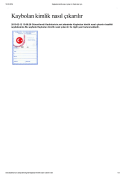 Kaybolan kimlik nasıl &ccedil;ıkarılır