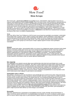 Slow Avrupa - Slow Food Content Management