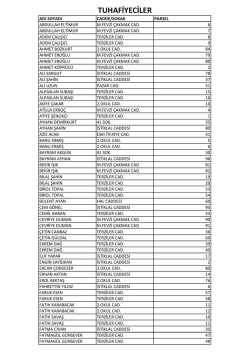geçici pazar yeri tuhafiyeciler odası parsel sahipleri listesini görmek