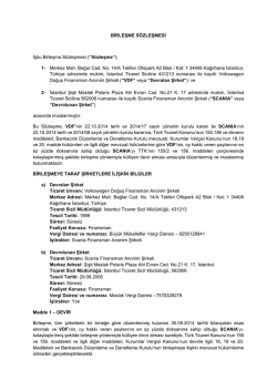 Scania Finans Birleşme Sözleşmesi